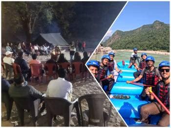 Beach camping and rafting in rishikesh