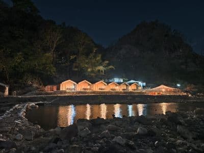 Riverside camping in Rishikesh